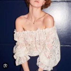 Mirae Cream Lace Cotton Off the Shoulder
Bodysuit Size S